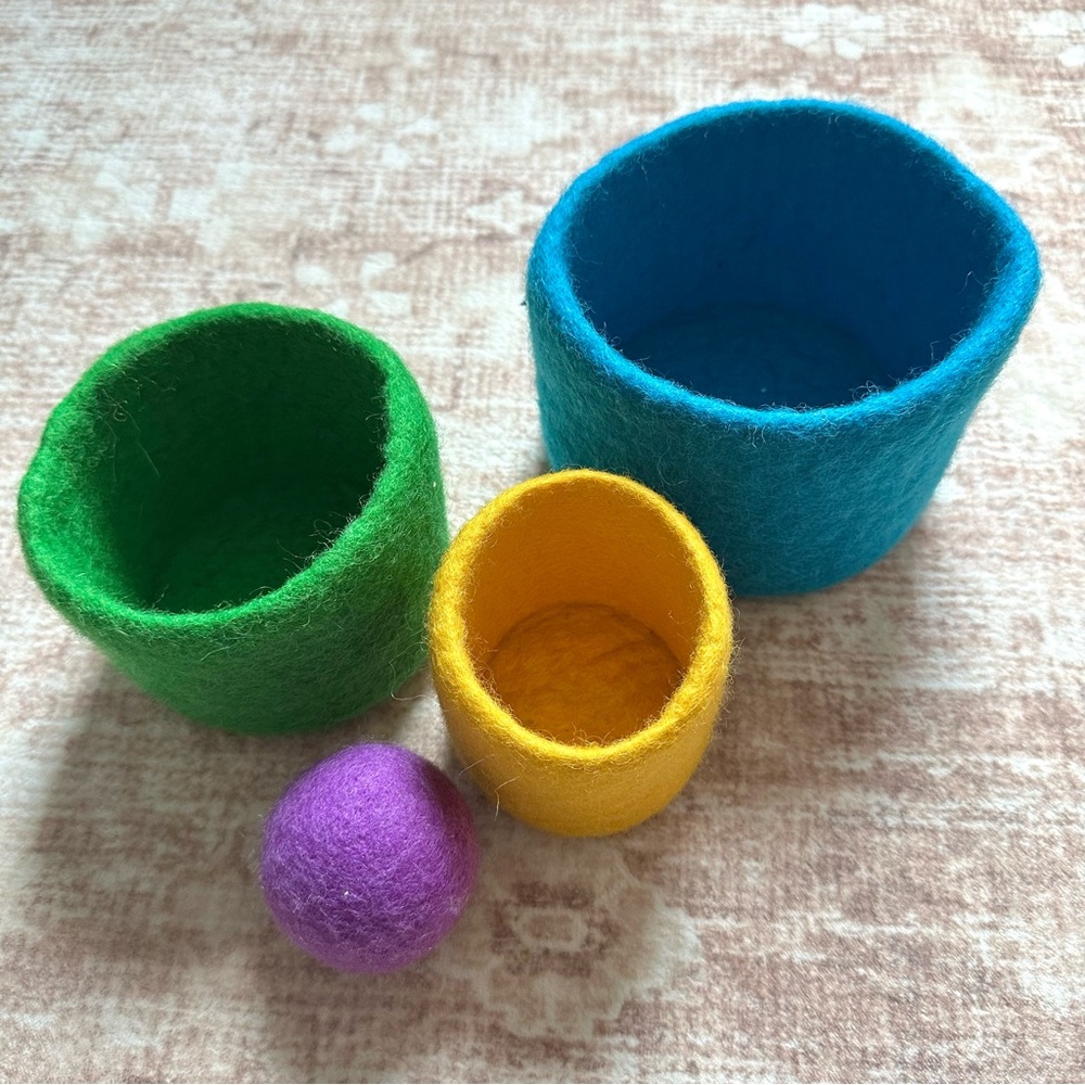 Lovevery Felt Nesting Bowls and Felt Ball